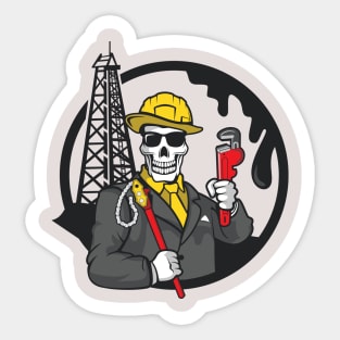 Skull Oil Gangster Sticker